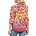 thumbnail image 7 of Boho Print Blouse for Women, V-Neck 3/4 Sleeve Tunic Top with Button Detail - Loose Fit Bohemian Casual Shirt for Fall & Winter Red XXL, 7 of 7