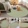 thumbnail image 5 of Sage Green Round Rugs for Living Room 5ft Solid Color Non Slip Circle Rug Washable Low-Profile Indoor Carpet for Bedroom, Dining Room, Bathroom, 5 of 9