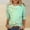 Mint Green, variant on Womens Plus Size Tops under $5,Women Fashion Casual Printed Round Neck Three Quarter Sleeve 3/4 Sleeve T-shirt Loose Green M