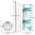 thumbnail image 2 of 20oz Dragonfly Skinny Tumbler Gifts for Women Dragonfly aur Lovers Animal Birthday Gifts for Green Tumbler with Straw Travel Mug Gift to Mom Daughter Girl, 2 of 6