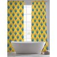 thumbnail image 4 of Yellow Blue Plaid Sheer Curtains 84 Inch Length 2 Panels Set, Watercolor Yellow Blue Checkered Voile Window Treatment Rod Pocket Curtains Sheers Drapes for Bedroom/Living Room/Kitchen 52"x84"x2, 4 of 7