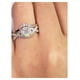 thumbnail image 5 of JeenMata Anillo de Bodas de 1,15 Quilates con Ópalo de Fuego Azul Redondo Vintage y Moissanita Engastado en Oro Blanco de 18 K sobre Plata, 5 of 5