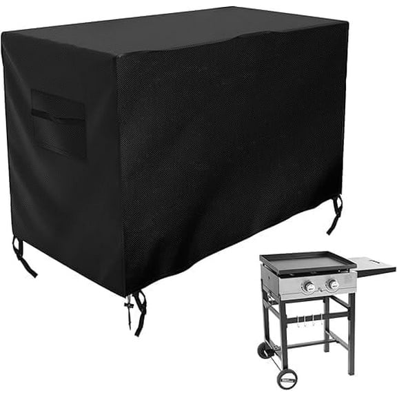 Premium BBQ Grill Cover, Flat Top Grill Protector for Outdoor Gas/Charcoal Grills,UV Resistant, Windproof, Waterproof, 32" L x 16" W x 21" H