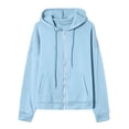 thumbnail image 6 of Womens Zip Up Hoodies 2026 Y2K Casual Long Sleeve Zipper Sweatshirts Fall Winter Trendy Track Jackets With Pockets Blue XL, 6 of 6