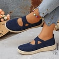 thumbnail image 5 of Domzle Orthopedic Shoes for Women Wide Width Breathable Knit Slip On Walking Sneakers with Arch Support Comfortable Lightweight Non Slip Casual Work Shoes Blue 42, 5 of 8