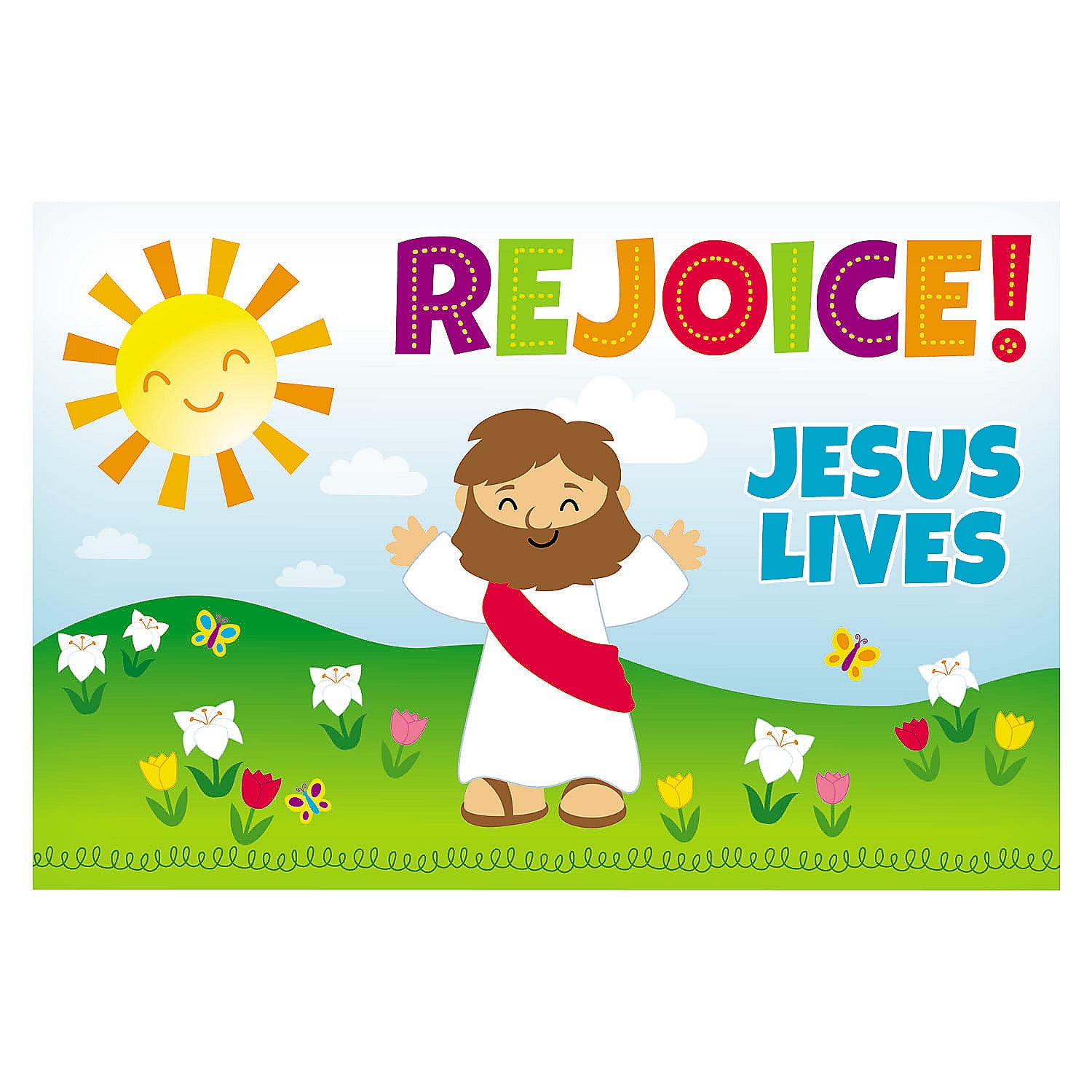 Rejoice Jesus Lives Backdrop Banner - Party Decor - 3 Pieces - Walmart.com