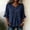 Blue, variant on Sentmoon Cute Clothes for Women 3/4 Sleeve V Neck Womens Sweatshirts Striped Print Button Down Ruffle Regular Fit Trendy Three Quarter Sleeve Tops Woman for Casual Outings S-2XL