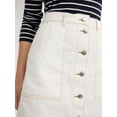 thumbnail image 3 of Free Assembly Women’s Cotton Button Front High Rise Skirt, Sizes 0-18, 3 of 5