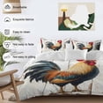 thumbnail image 3 of Retro Rooster Bedding Duvet Cover Set Full Size 4 Pieces Realistic Animal Wood Grain Bedding Set with Zipper Closure, 1 Comforter Cover 86x86 Inches 1 Flat Sheet & 2 Pillow Cases, 3 of 7