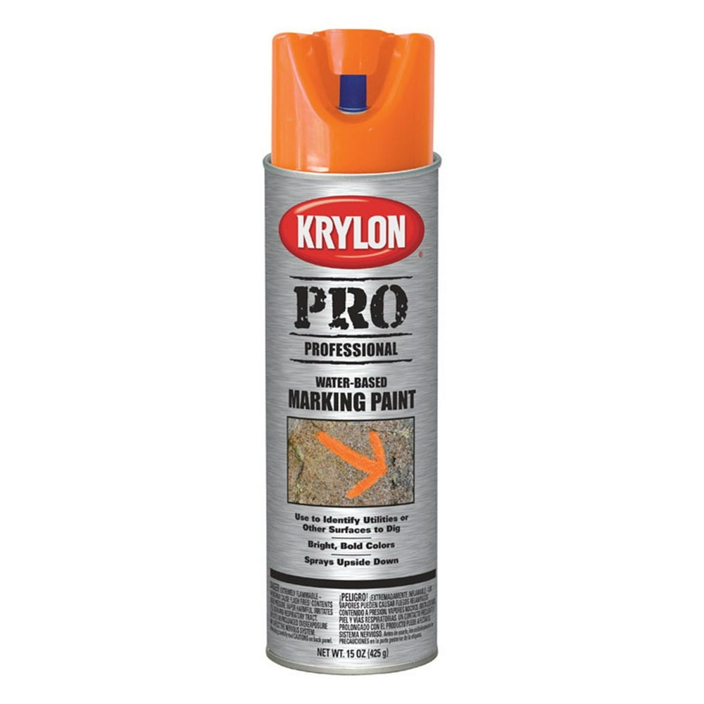 Krylon 7318 17 Oz APWA Orange WaterBased Contractor Making Spray Paint Pack of 6