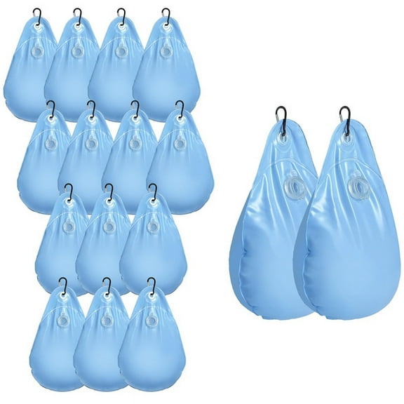 16Packs Round Pool Cover Weights with Hooks, PVC Leakproof Above Ground for Winter