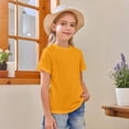 thumbnail image 5 of Abcomgle Girls Shirts 10-12 Crewneck Slim Fit Toddler Girls T-Shirts Short Sleeve Toddler T-Shirt Summer Solid Cotton Tops,Yellow,12-13Years, 5 of 5