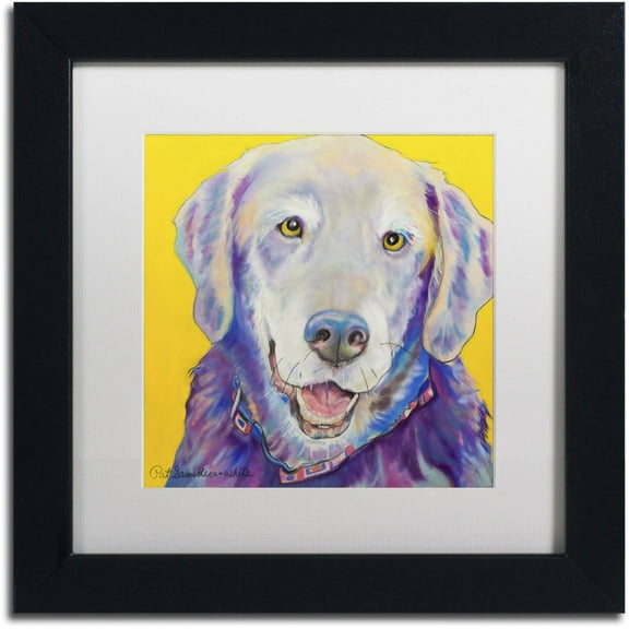 Trademark Fine Art "Willie" Canvas Art by Pat Saunders-White, White Matte, Black Frame