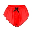 thumbnail image 3 of Lencería de encaje para dormir Gibobby Pijamas de seda Pantalones cortos de satén rojo M, 3 of 4