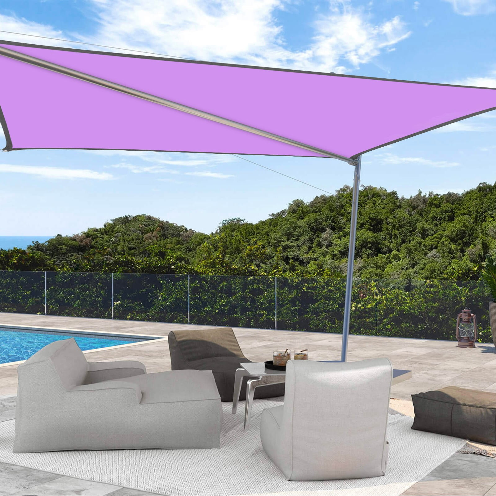Ke1Clo Square Sun Shade, UV Blocking Waterproof Shade Cloth for Garden Swimming Pool, Outdoor Patio Sunshade Tarpaulin with Easy Installation for Backyard Camping
