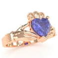 thumbnail image 2 of Claddagh Tanzanite Ring In Solid 14k Rose Gold, 2 of 6