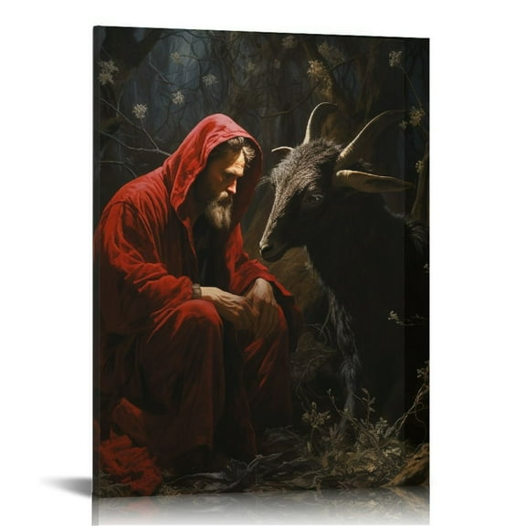 EastSmooth  Jesus and Lamb Canvas Wall Art Jesus Runs Towards A Lost Lamb Picture, Jesus God Poster for Christian Home Decor, Christian Canvas Wall Art, Gift for Christian, Framed