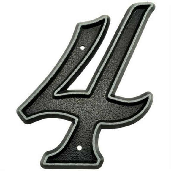 6" - "4" Black Plastic Reflective House Numbers