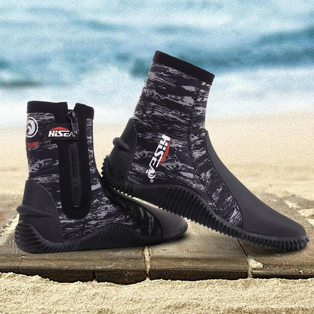 Botines de Buceo de Neopreno Premium, Botas de Traje de Neopreno Deportes Acuáticos Calzado a Prueba de Frío Unisex para Buceo, Rafting, Wakeboard, Pe camuflaje 44 26.5-27 Baoblaze botas de buceo