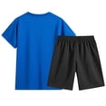 thumbnail image 4 of Leey-World Boys Summer Outfits Boys 2 Piece Athletic Outfits Short Sleeve Sport T-shirt and Shorts Summer Casual Clothes for 6-12 Years(Blue,12-13 Years), 4 of 9