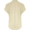 thumbnail image 4 of Women's  Shirts - Breathable Short Sleeve Tunics  with V Neck & Artisan Detailing, 4 of 11
