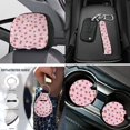thumbnail image 4 of Uorisanigo Cute Strawberry 18 Pcs Car Seat Cover Set with Steering Wheel Covers Seat Belt Shoulder Pads Center Console Pad Cover Headrest Cup Coasters Handbrake Gear Shift Covers Key Chains for Cars, 4 of 7