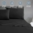 thumbnail image 2 of Swift Home Modern Ultra Soft 4-Piece Black Easy Fit Microfiber Sheet Set, Queen, 2 of 5