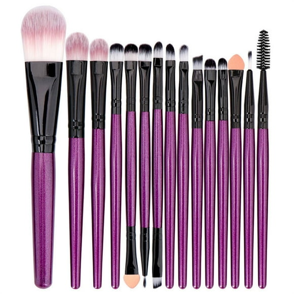 Fiudx Juego de 15 Brochas de Maquillaje, Kit de Artículos de Tocador, Juego de Brochas de Maquillaje de Lana