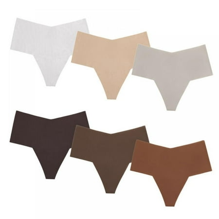 

Xmarks Seamless Thongs 3 Pack for Women No Show Thong Underwear Coffee M