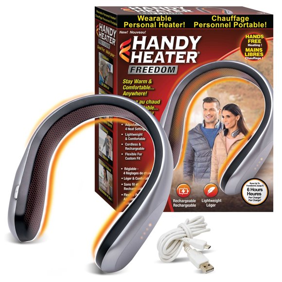 As Seen On TV Handy Heater Freedom Wearable Neckband Personal Heater Cordless Rechargeable Adjustable Heat Settings