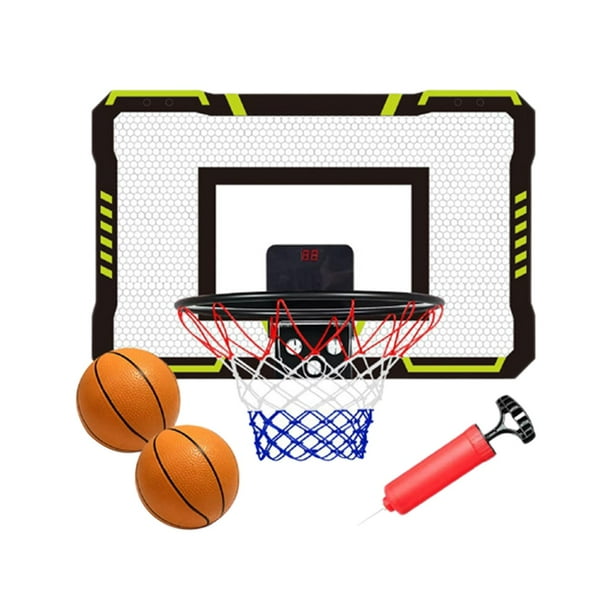 Tablero electrónico de baloncesto de puntuación, sin perforaciones, resistente, multifunción, deportes al aire libre para niños, adultos, pared de Negro