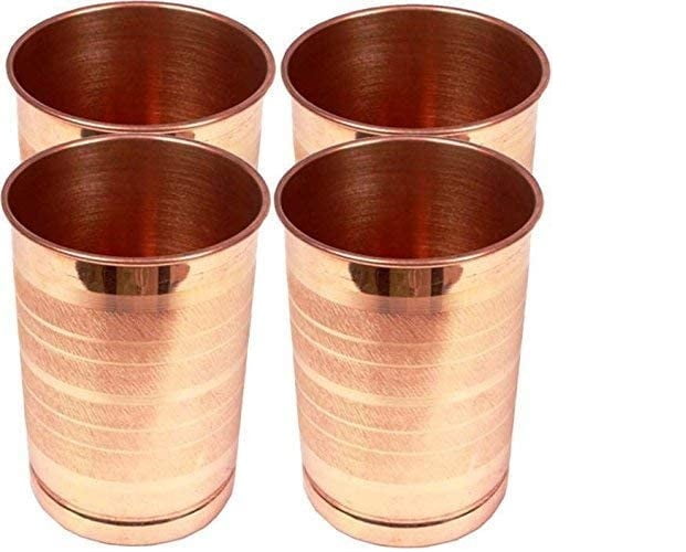 2x Copper Glass  Pure 100% With storage Pure 100% Water Benefit FOR GOOD Health 