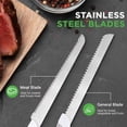 thumbnail image 4 of NutriChef 2 Blade Serrated Electric Kitchen Knife w/ Butcher Block Storage Tray, 4 of 7