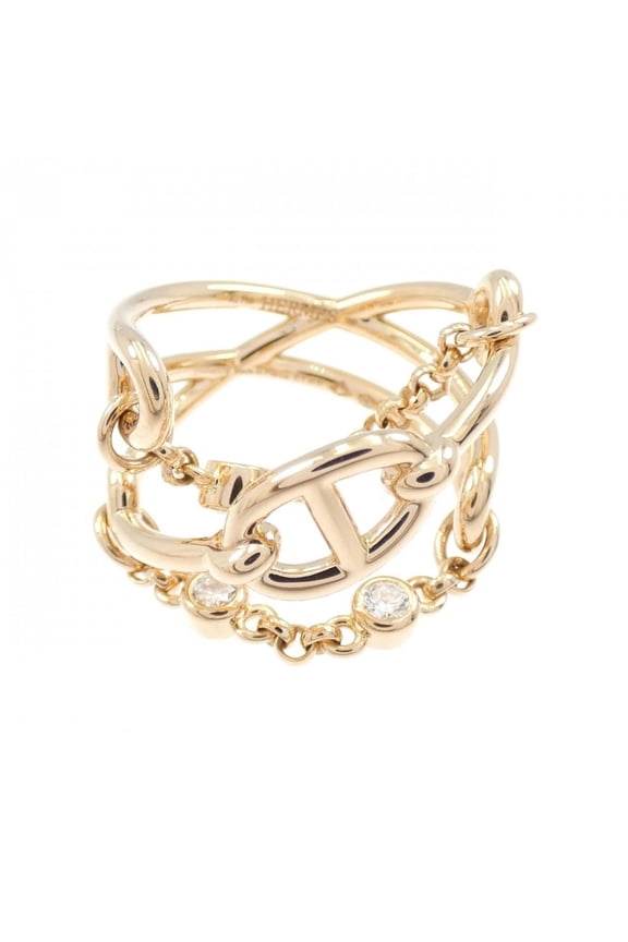 Pre-Owned Hermes Herms Chaine d'Ancre Chaos Ring 0.1CT
