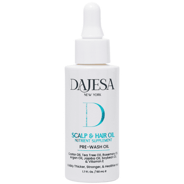 DAJESA Scalp & Hair Oil – Nutrient-Rich Pre-Wash Treatment – Castor, Tea Tree, Argan & Rosemary Oils – Strengthens, Nourishes & Stimulates for Thicker, Healthier Hair – 1.7 Fl Oz (50 mL)