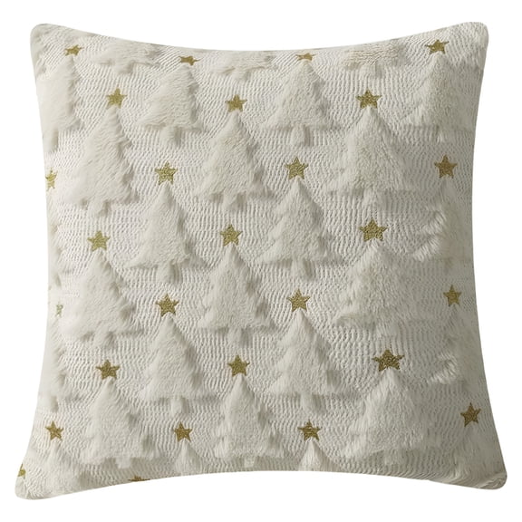XIBUFE 2026 New 18X18 Inch Christmas Throw Pillow with 3D Embroidered Tree Design,Winter Holiday Couch Pillow for Living Room and Cozy Bedroom Decor Christmas Pillows for Couch