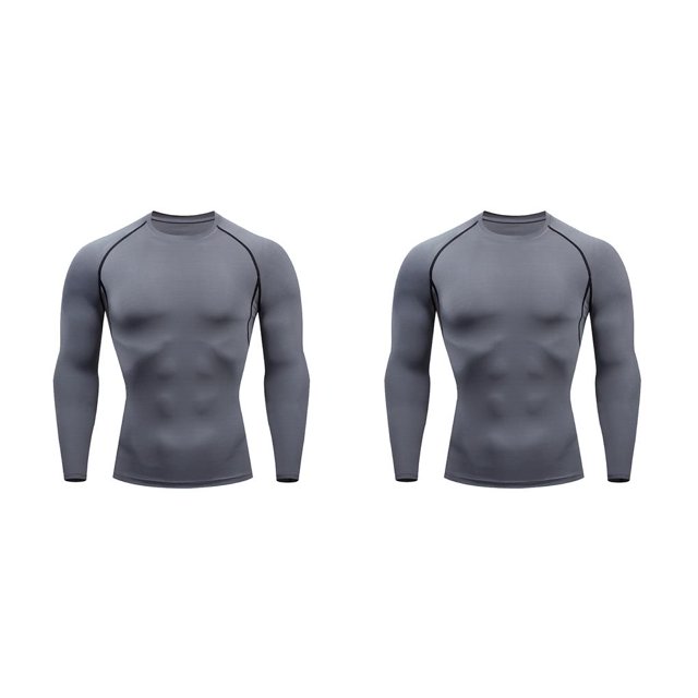 Minnieouse Ropa interior térmica para hombre, medias de invierno para correr, capas base, ropa deportiva de manga larga, motocicleta, Fitness, Gris,XXXL 2Conjunto