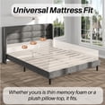 thumbnail image 6 of Frostbloom King Size Linen Upholstered Platform Bed Frame with Wingback Headboard, No Box Spring Needed, Dark Gray, 6 of 8