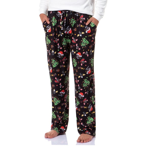 Gremlins Men's Christmas Chibi Style Gizmo Sleep Tossed Print Pajama Pants