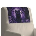 thumbnail image 7 of TSOVTHRID Black Cat Forest Violet Recliner Headrest Cover Non Slip Protective Couch Chair Head Protector for Sofa Stain Resistant Head Rest Cover for Recliner 17x27 in, 1 Piece, 7 of 7