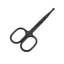 Unique Bargains 1 Pc Women Round Head Scissors Eyebrow Trimmer Scissors For Beauty Parlor Black Stainless Steel