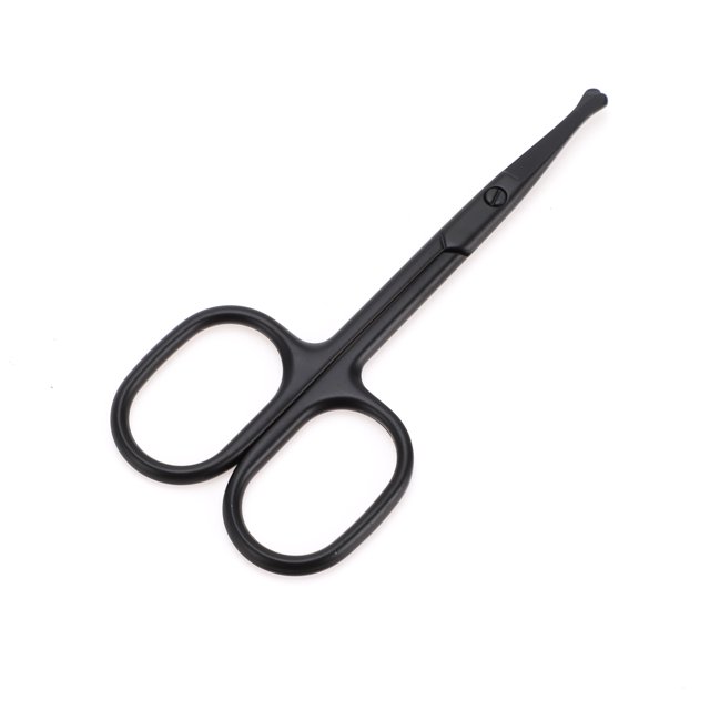 Ofertas Únicas 1 Pc Tijeras Redondas para Mujeres Tijeras Recortadoras de Cejas para Salón de Belleza Acero Inoxidable Negro