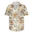 thumbnail image 6 of BiZtdJrK Mens Beach Short Sleeve Shirts Vintage Floral Button Down Shirts Casual Summer Lapel Tops Yellow L, 6 of 6