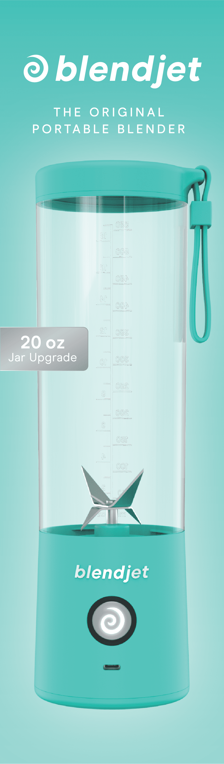 BlendJet 2, the Original Portable Blender, 20 oz, White