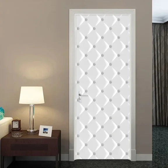 Self-adhesive rative d Door Stickers Removable Landscape tic Wall Bedroom Wooden Renovation