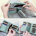 thumbnail image 4 of GHSDFBB Womens Small Bifold Leather Wallets RFID Ladies Wristlet with Card Slots id Window Zipper Coin Purse (Light Green), 4 of 7
