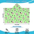 thumbnail image 2 of Green Cow Spot Pattern Hooded Bath Towel，50"x30" for Ages 3 To 12 Kids, Quick Dry Lightweight Soft Microfiber Hood Beach Towel Cover Up for Kids, 2 of 7