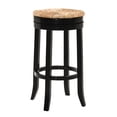 thumbnail image 2 of Carolina Classics Irving 30" Swivel Rush Seat Bar Stool in Antique Black, 2 of 4