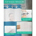 thumbnail image 4 of No Hook Shower Curtain with Snap in Liner, Blue Solid Color Hotel Shower Curtains for Bathroom, Washable Shower Curtain Liner Set with Mesh Top Window, 48"x72", 4 of 6