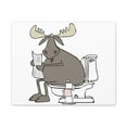 thumbnail image 4 of Moose Reading Newspaper On Toilet Funny Canvas Wall Art for Home Decor Ready-to-Hand, 4 of 18